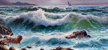 Load image into Gallery viewer, Painting n*1 &quot;The sea storms of Rossella Baldino 1973&quot; original oil canvas certified Italian home decor gift idea
