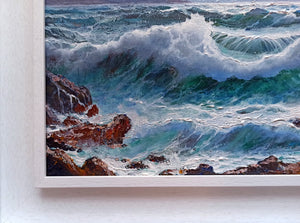 Painting n*1 "The sea storms of Rossella Baldino 1973" original oil canvas certified Italian home decor gift idea
