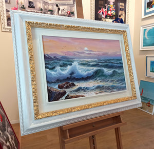 Painting n*3 "The sea storms of Rossella Baldino 1973" original oil canvas certified Italian home decor gift idea