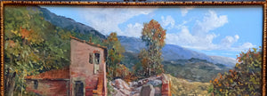 Big Tuscany painting "Old flour mill" oil canvas original painter Roberto Pisani Italian home decor wall art