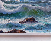 Load image into Gallery viewer, Painting n*1 &quot;The sea storms of Rossella Baldino 1973&quot; original oil canvas certified Italian home decor gift idea
