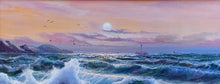 Load image into Gallery viewer, Painting n*3 &quot;The sea storms of Rossella Baldino 1973&quot; original oil canvas certified Italian home decor gift idea
