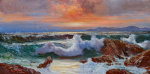 Load image into Gallery viewer, Sea swell painting n*4 series &quot;Sea storms&quot; oil canvas 23.6x47.2 inches painter Bruno Di Giulio 1943 Italian wall home decor charms
