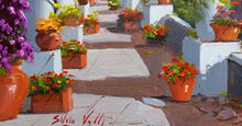 Load image into Gallery viewer, Painting Capri romantic sunset impressionist artwork oil canvas Silvio Valli Naples 1944 Italian painter wall taly decor
