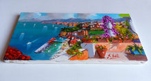 Load image into Gallery viewer, Painting &quot;View of Sorrento&quot; impressionist artwork oil canvas Silvio Valli Naples 1944 Italian painter wall art home Italy decor gift idea
