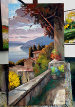 Load image into Gallery viewer, Italian painting &quot;Towards evening on the lake&quot; original oil painter Andrea Borella impressionist artwork Italy charm fine art home decor
