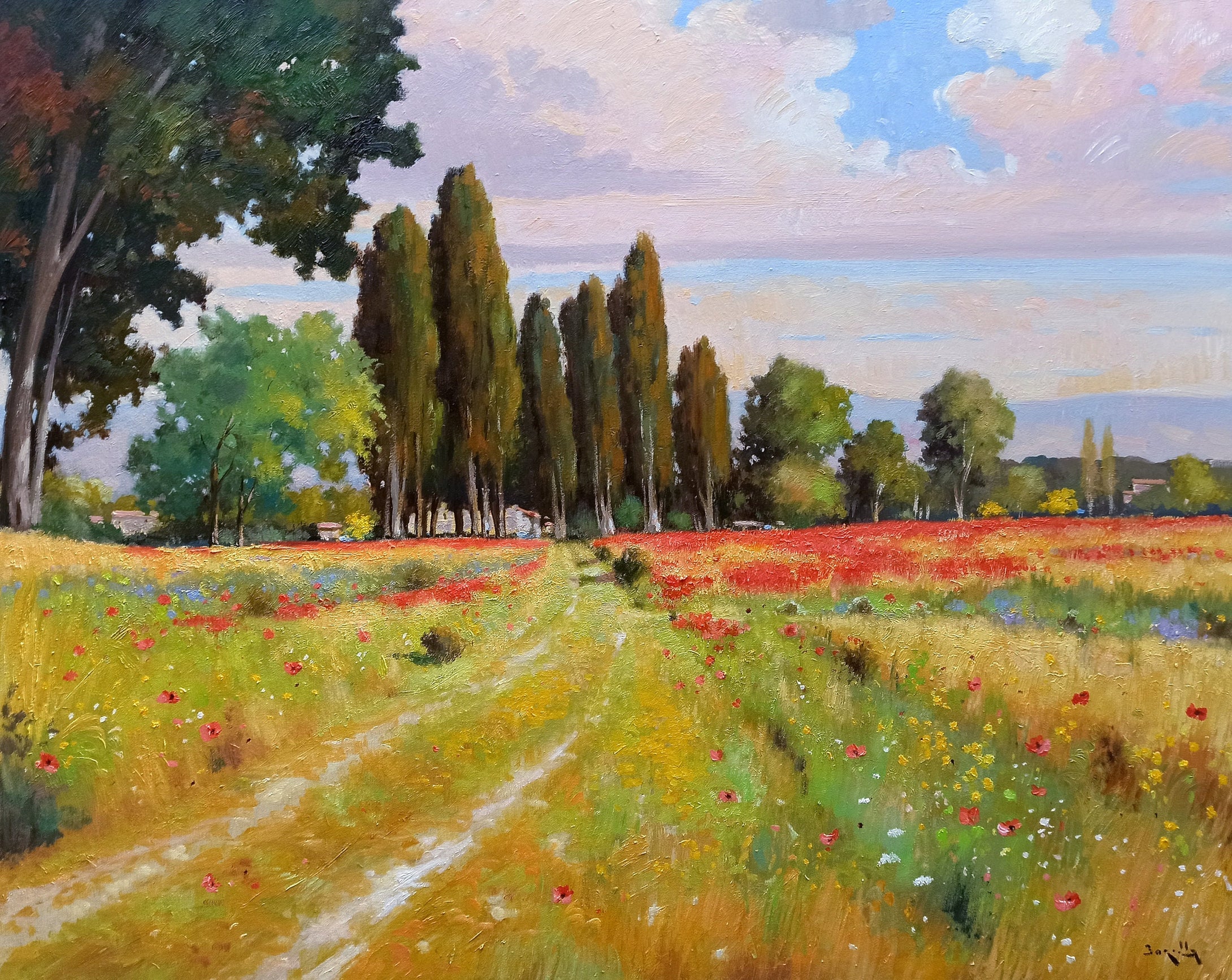 Painting Tuscany landscape 