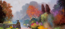 Load image into Gallery viewer, Italian Painting gardens &amp; villas series &quot;Flowered garden&quot; original artwork Andrea Borella Master painter Italian charm wall home decor
