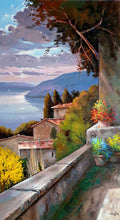 Load image into Gallery viewer, Italian painting &quot;Towards evening on the lake&quot; original oil painter Andrea Borella impressionist artwork Italy charm fine art home decor

